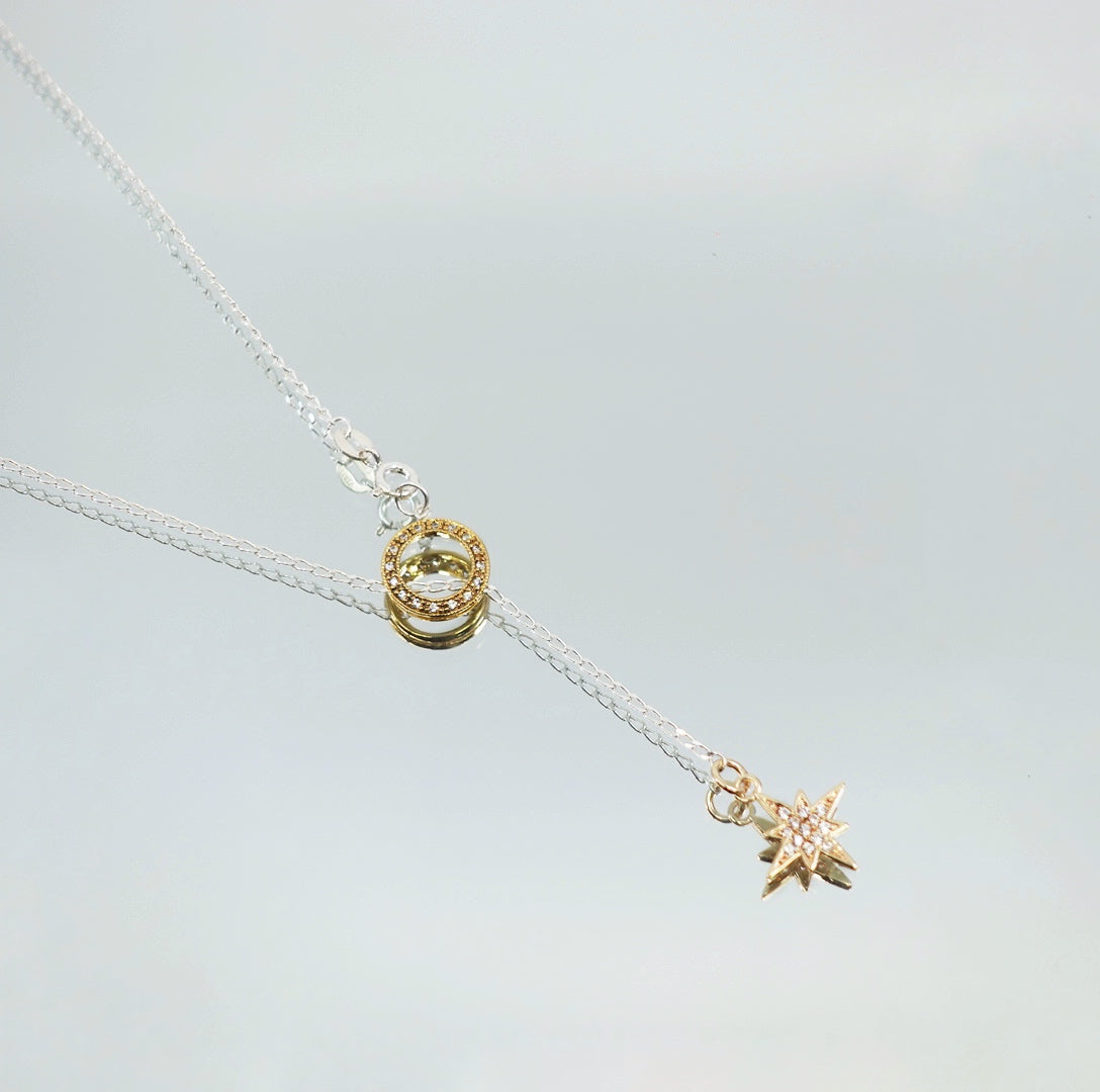 Guiding Star Y Chain Necklace Gold Star