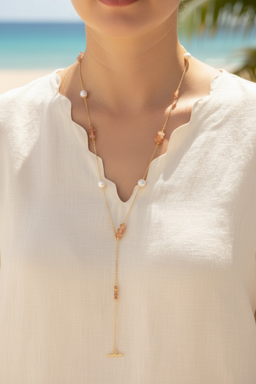 Summer Long Sunstone Necklace - Yun Boutique