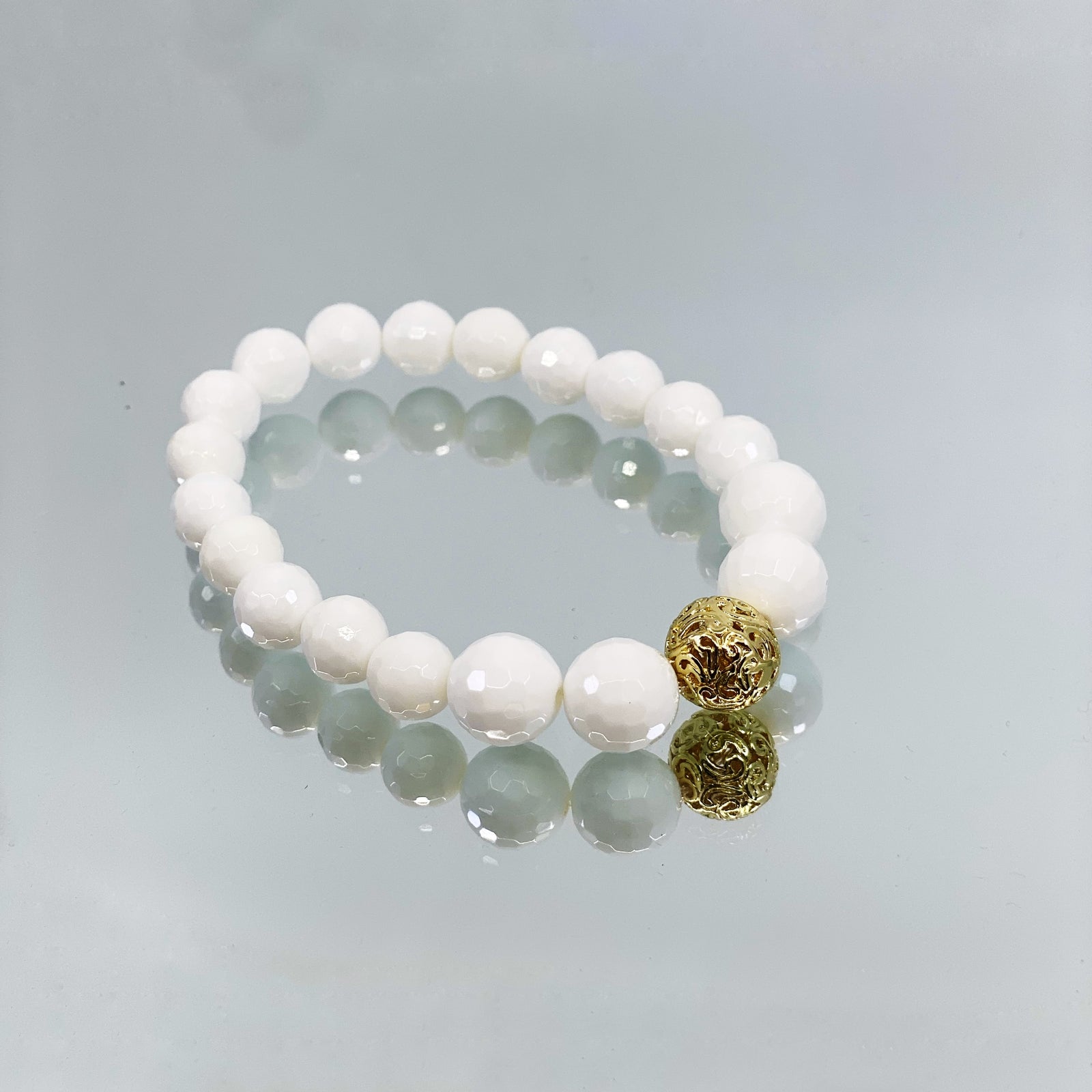 Auspicious Beaded Tridacna Bracelet 8-10mm - Yun Boutique