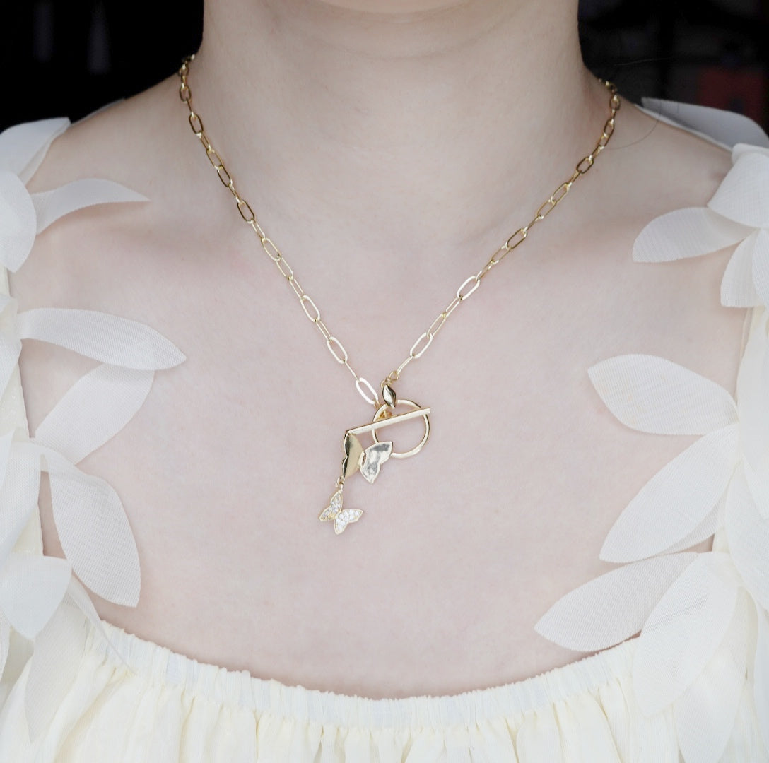 Elf Forest Green Jade Necklace Gold- Yun Boutique