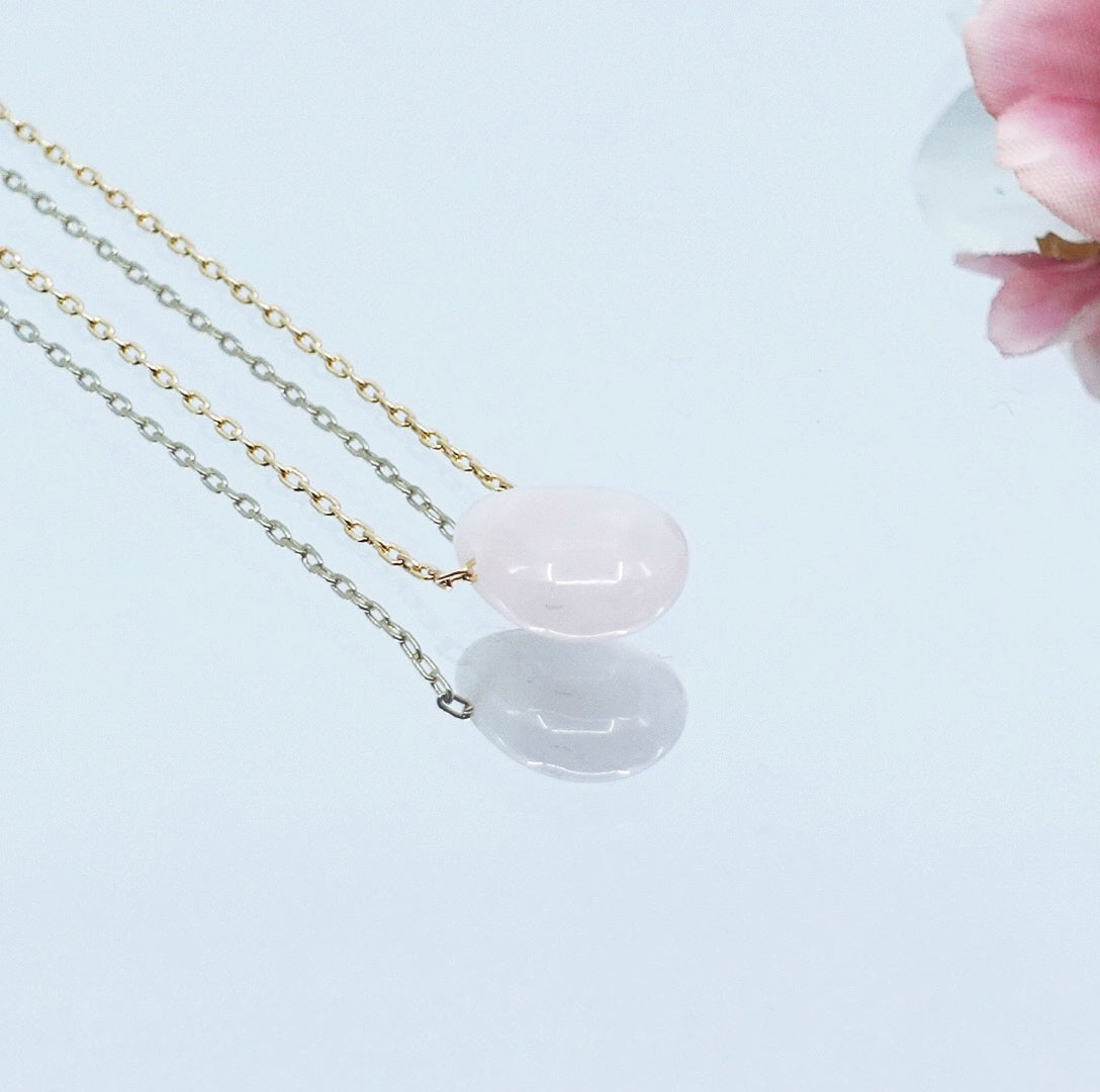 Rose Quartz Petal Necklace