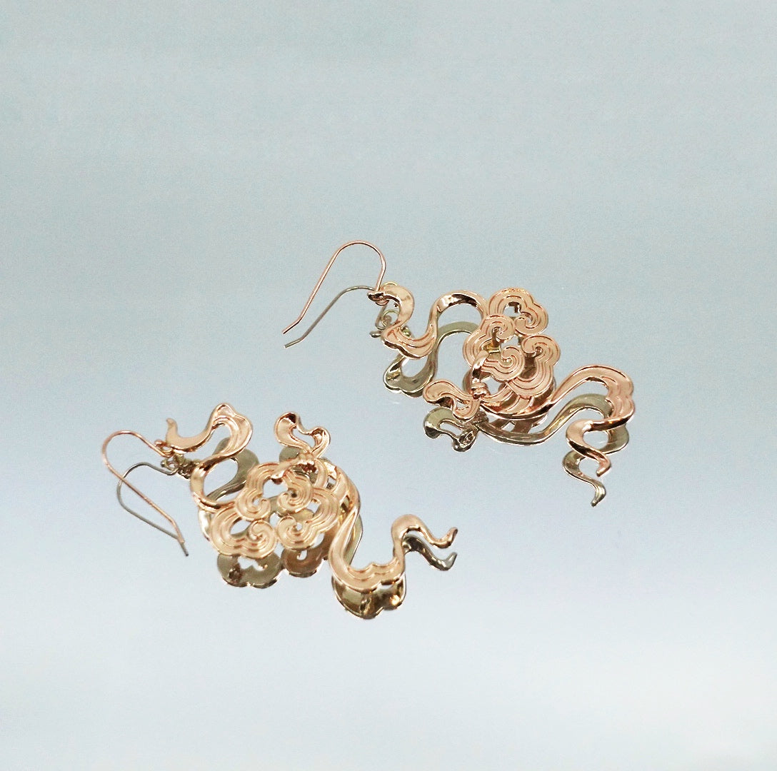 Auspicious Clouds Statement Earrings - Yun Boutique