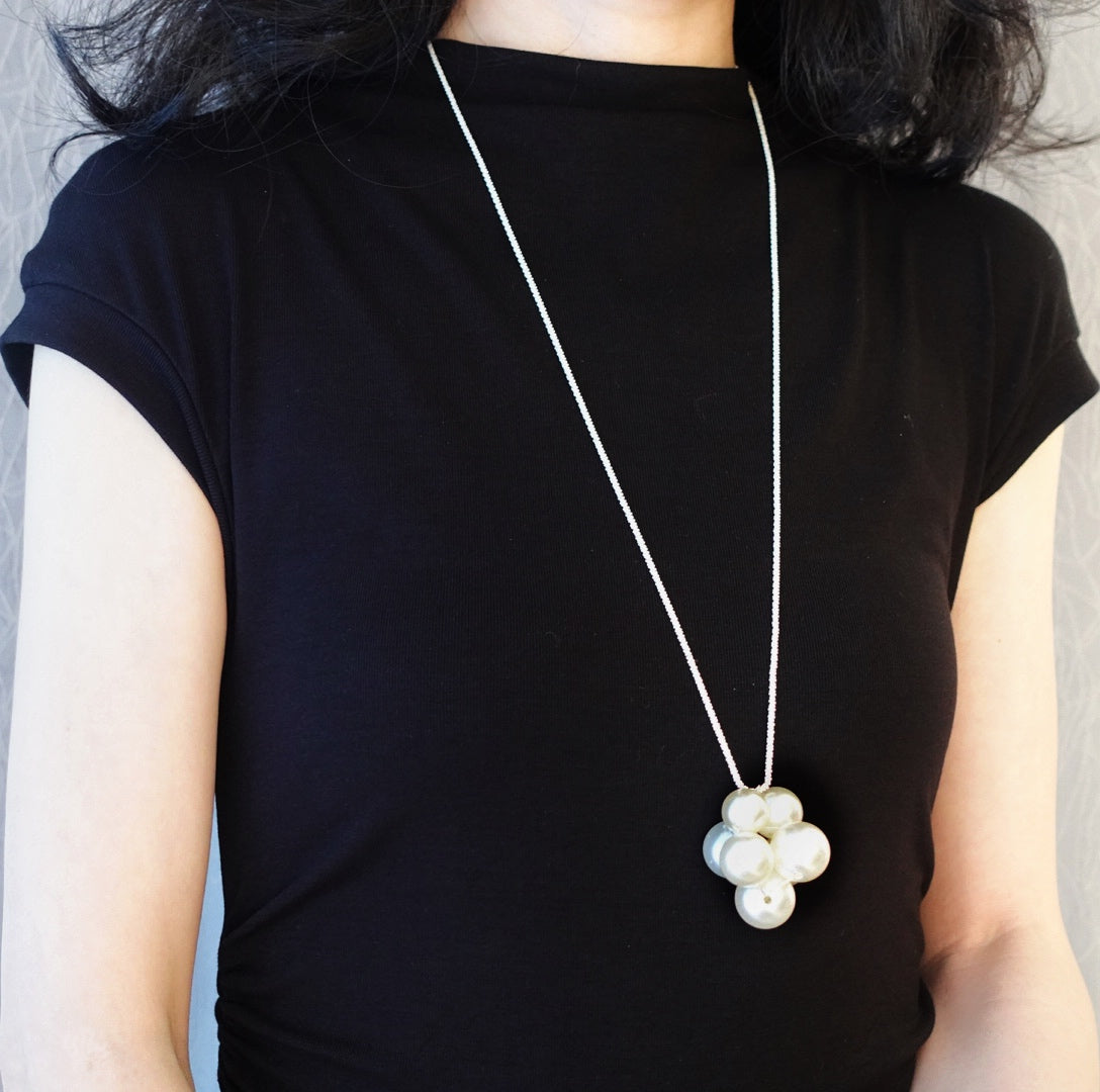 Celestial Cloud Long Pearl Necklace - Yun Boutique