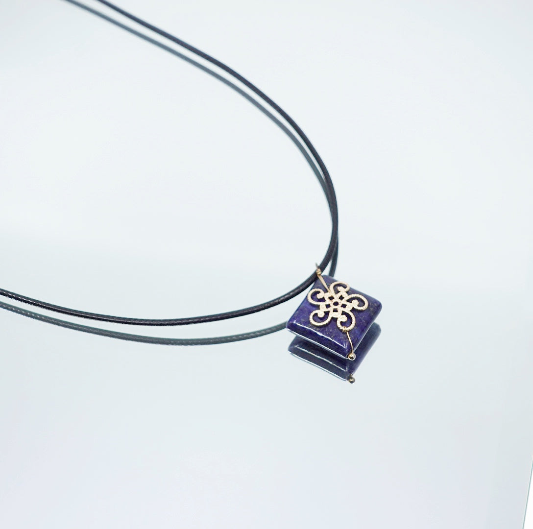 Lapis Leather Necklace - Yun Boutique