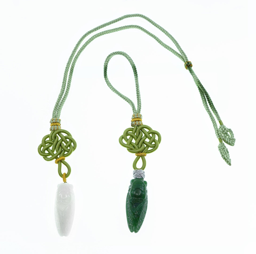 Green Jade Cicada Pendant Bag Accessory - Yun Boutique