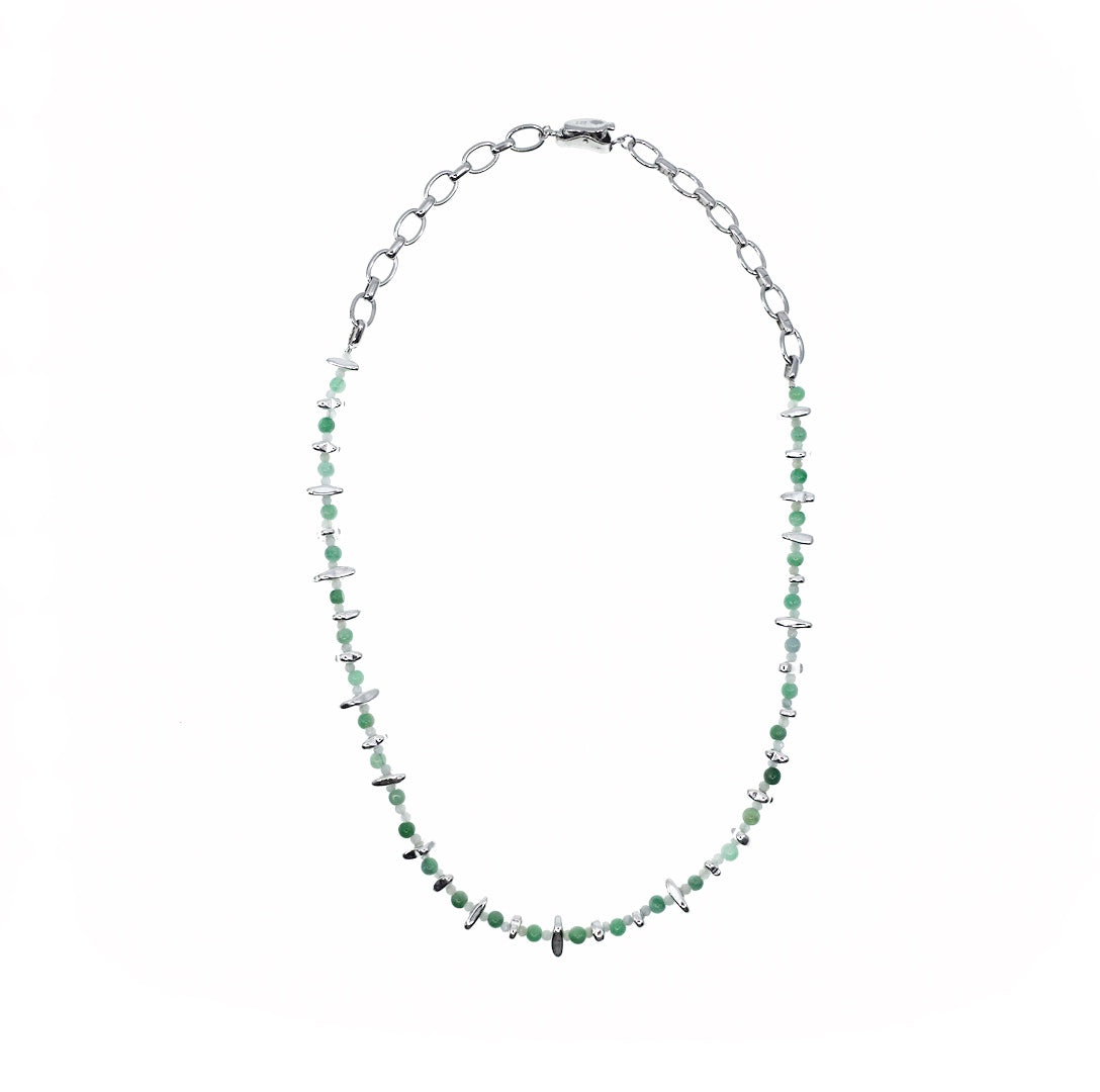 Elf Forest Jadeite Necklace Silver
