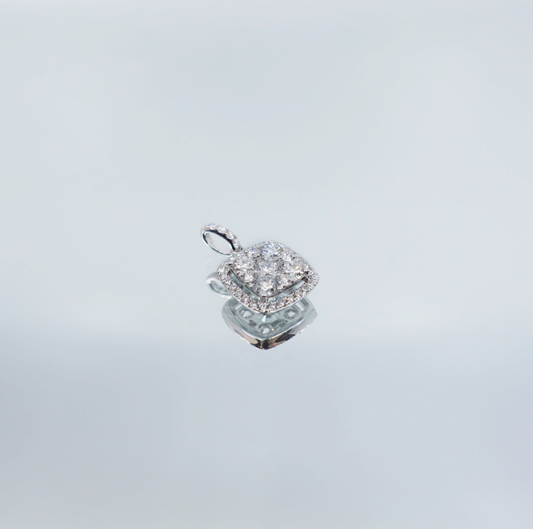 New York Square Pavé Diamond Pendant