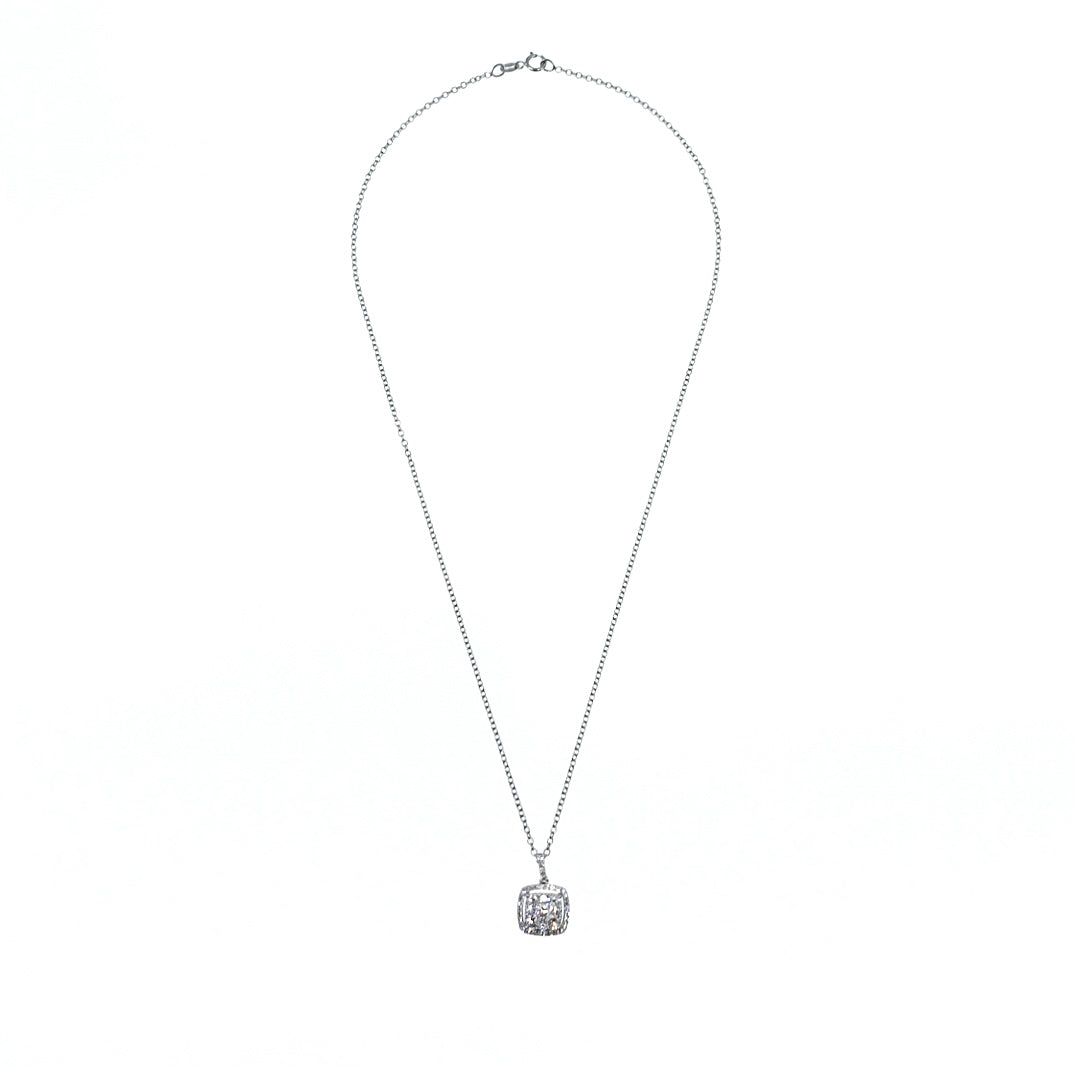 New York Square Pavé Diamond Pendant