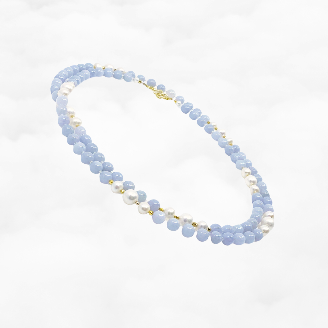 Return to Origin Beaded Pale Purple Jadeite Necklace and Earrings Set - Yun Boutique