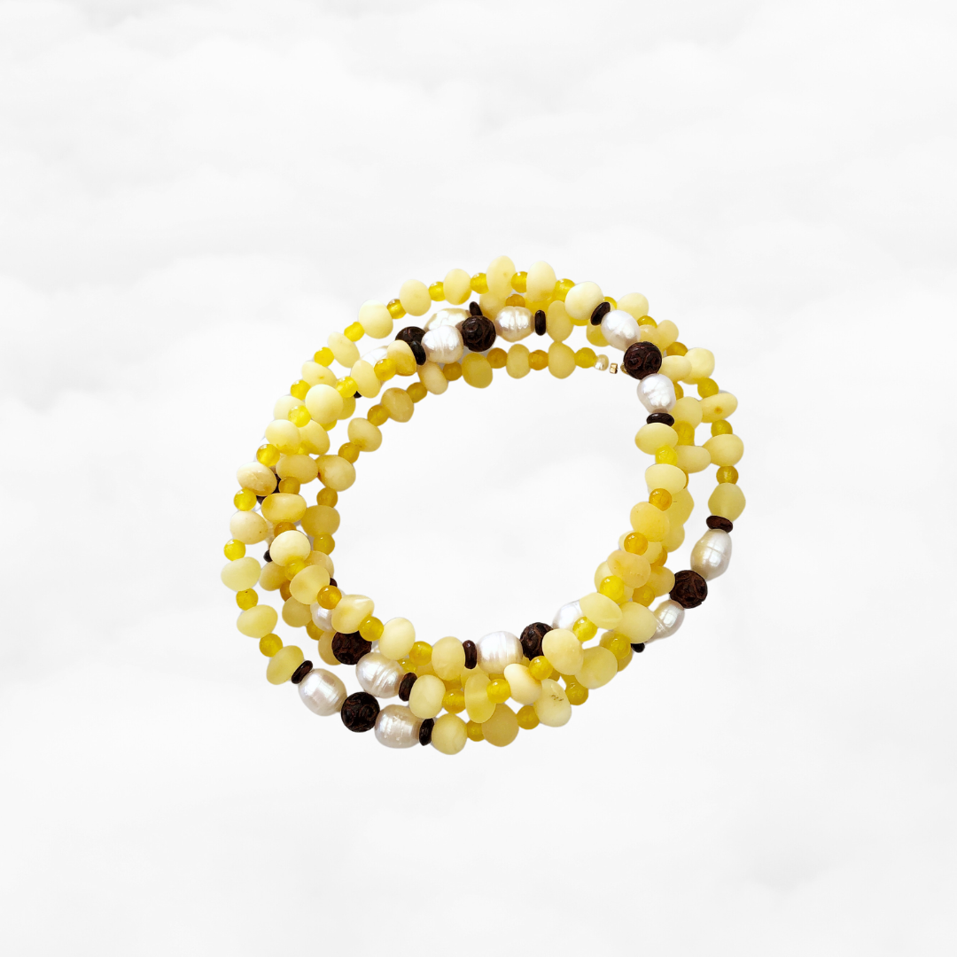 Return to Origin Beaded Amber Necklace 32 Inch - Yun Boutique