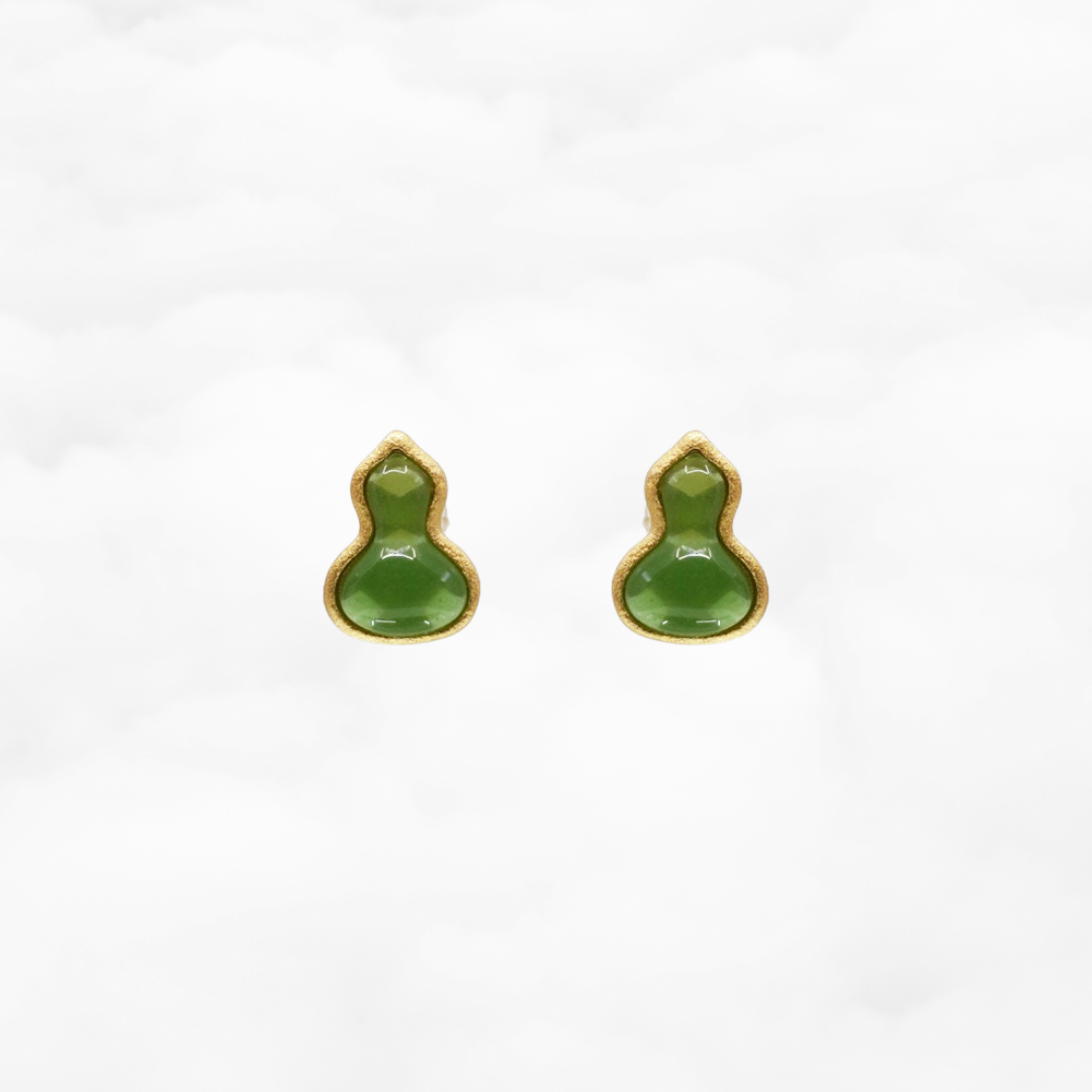 Green Gourd Stud Earrings - Yun Boutique