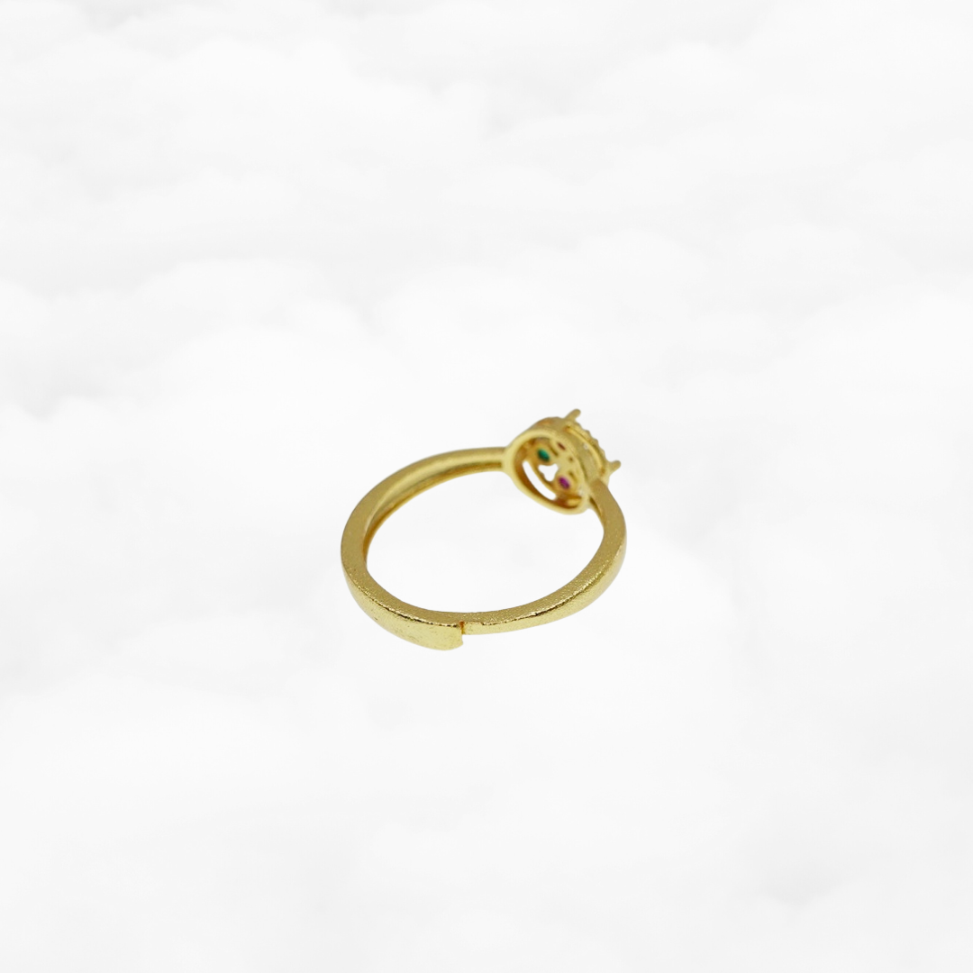 Gold Gemstone Flower Ring - Yun Boutique