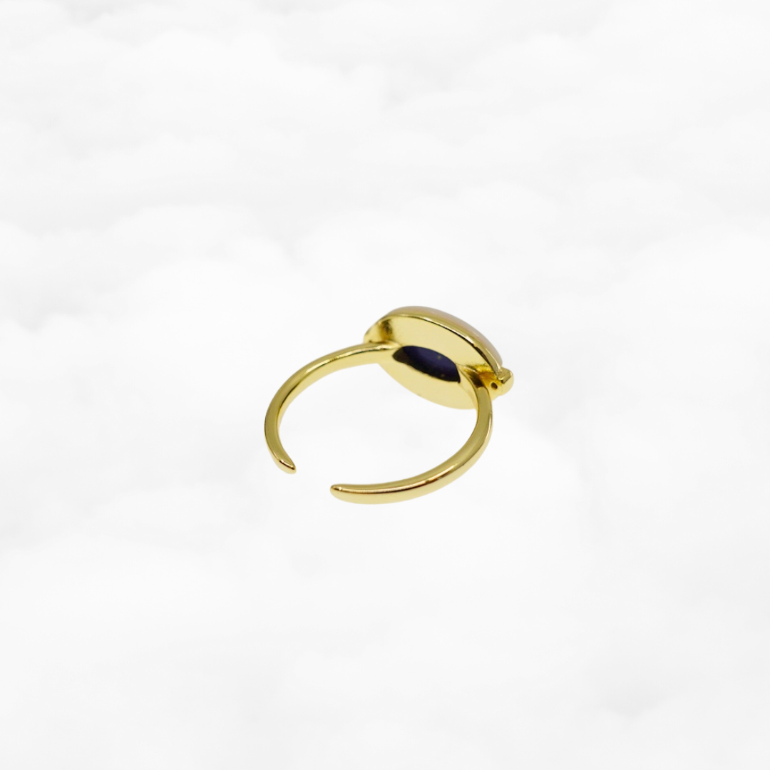 Gold Retro Lapis Ring - Yun Boutique