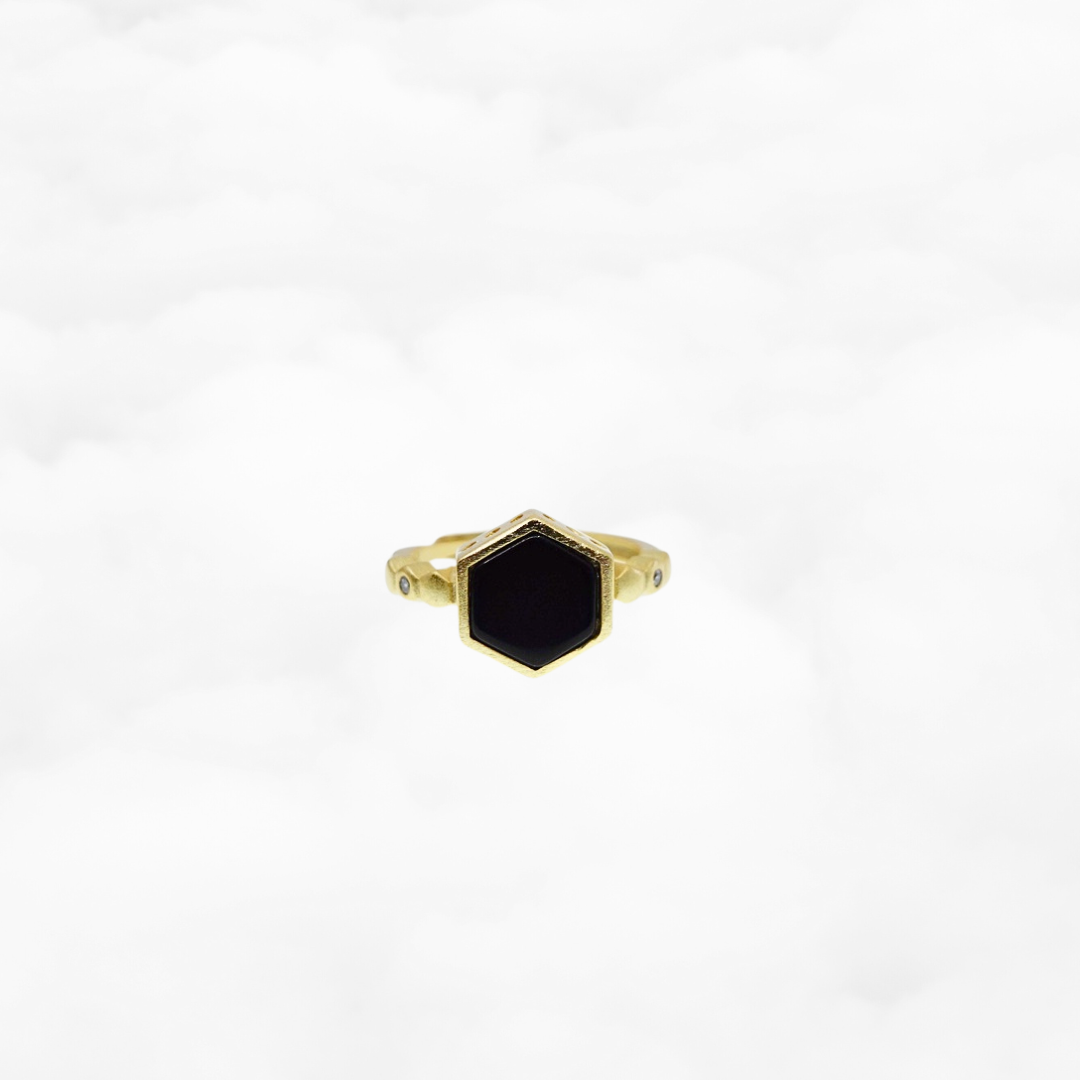 Black Jade Honeycomb Ring - Yun Boutique