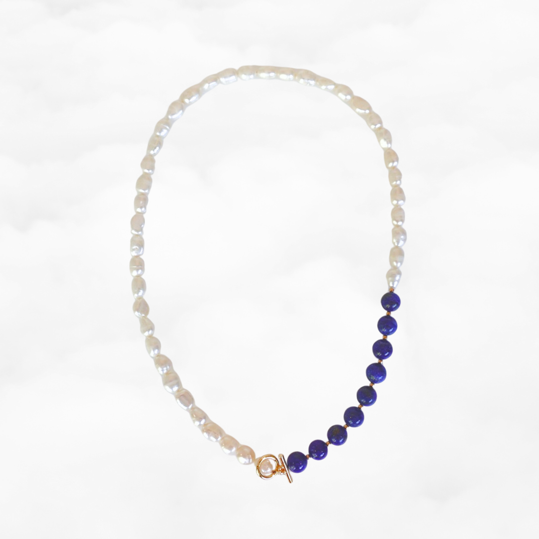 Lapis Pearl Necklace - Yun Boutique