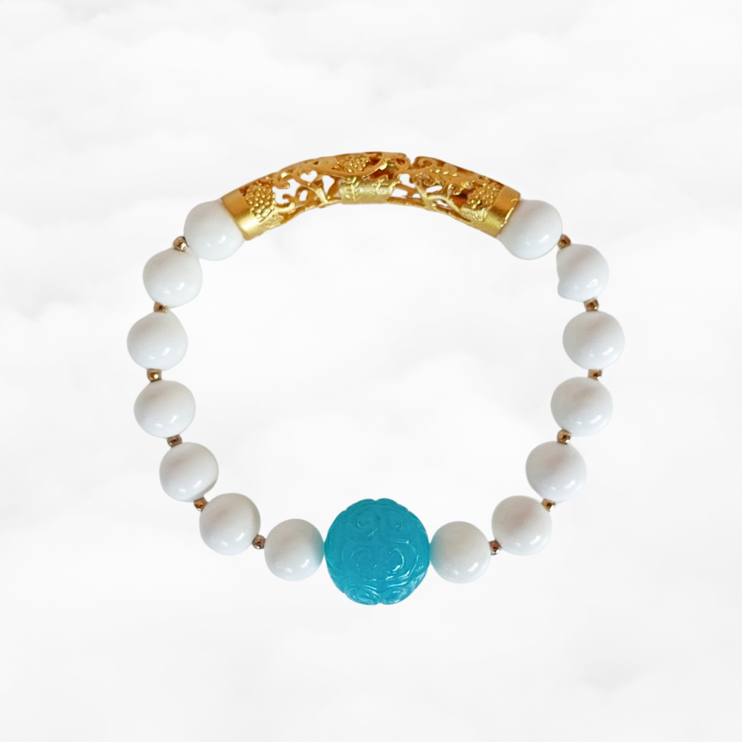 Auspicious Beaded Tridacna Bracelet - Yun Boutique