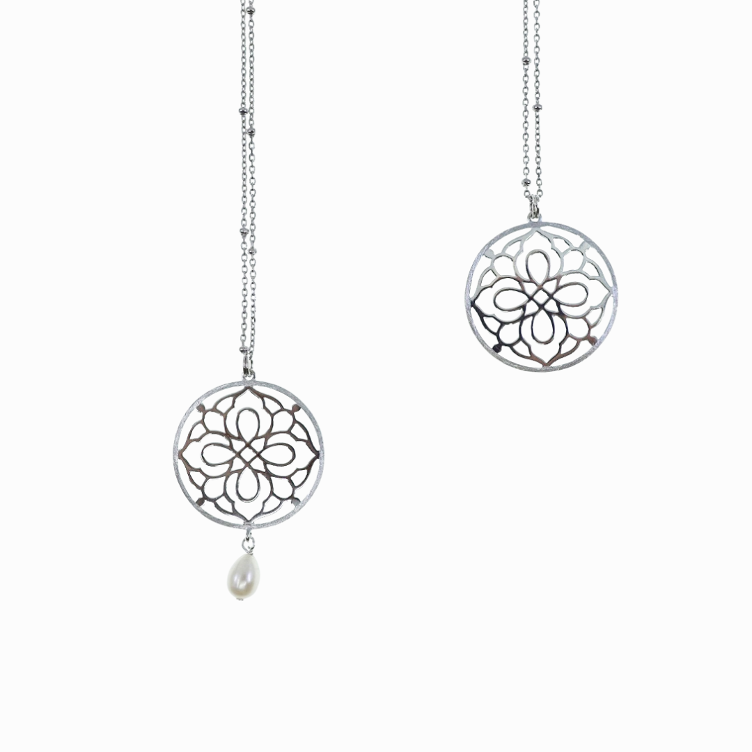 Auspicious Origin Large Pendant Necklace Silver