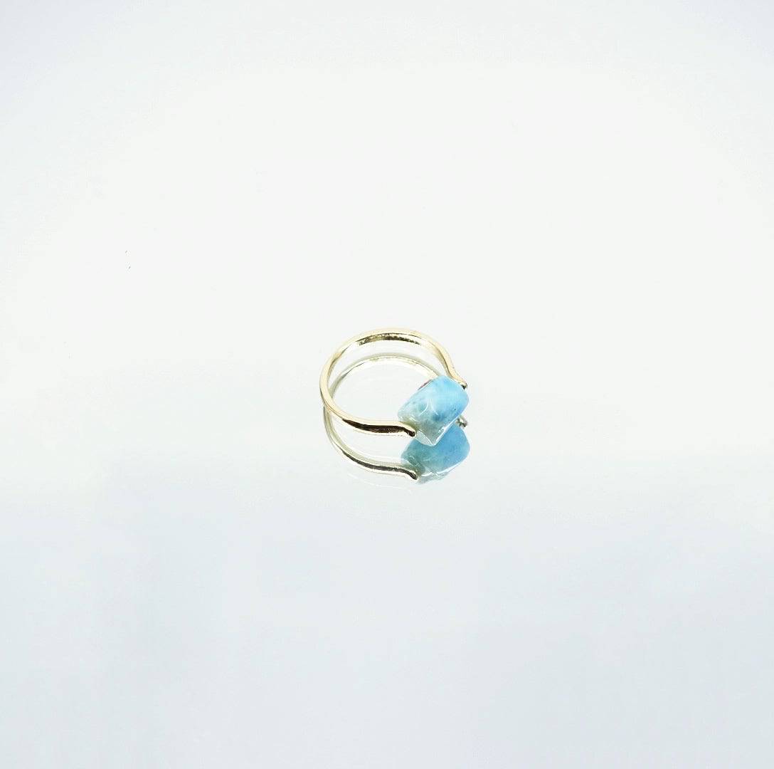 Natural Larimar Stack Ring - Yun Boutique