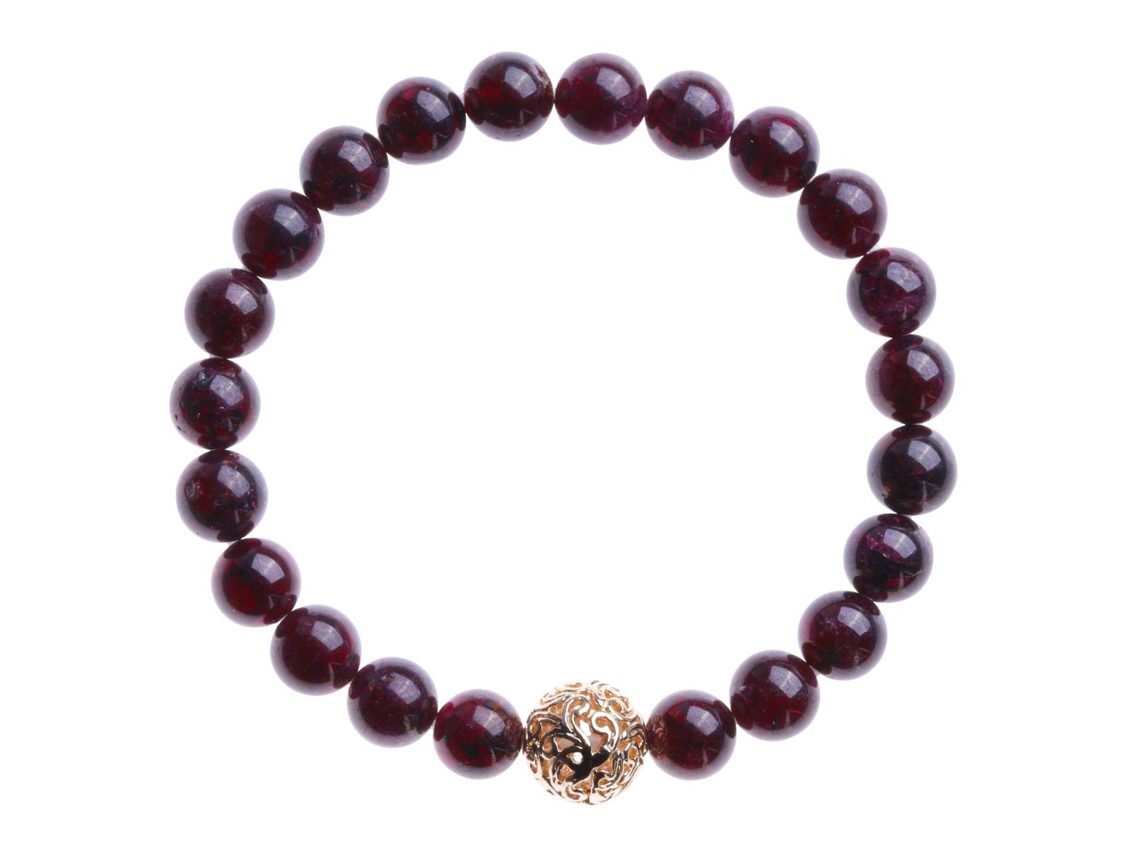 Auspicious Beaded Garnet Bracelet 8mm - Yun Boutique