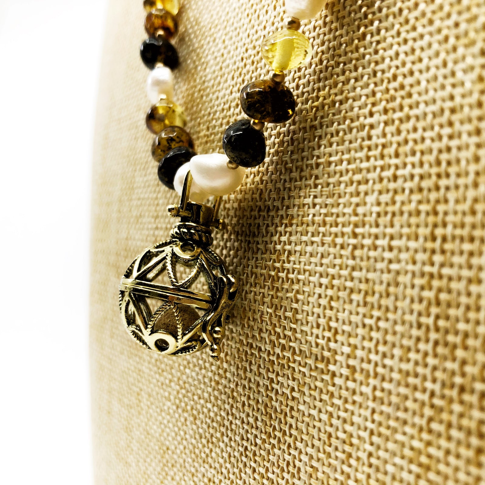 Forest Fairy Locket Amber Necklace