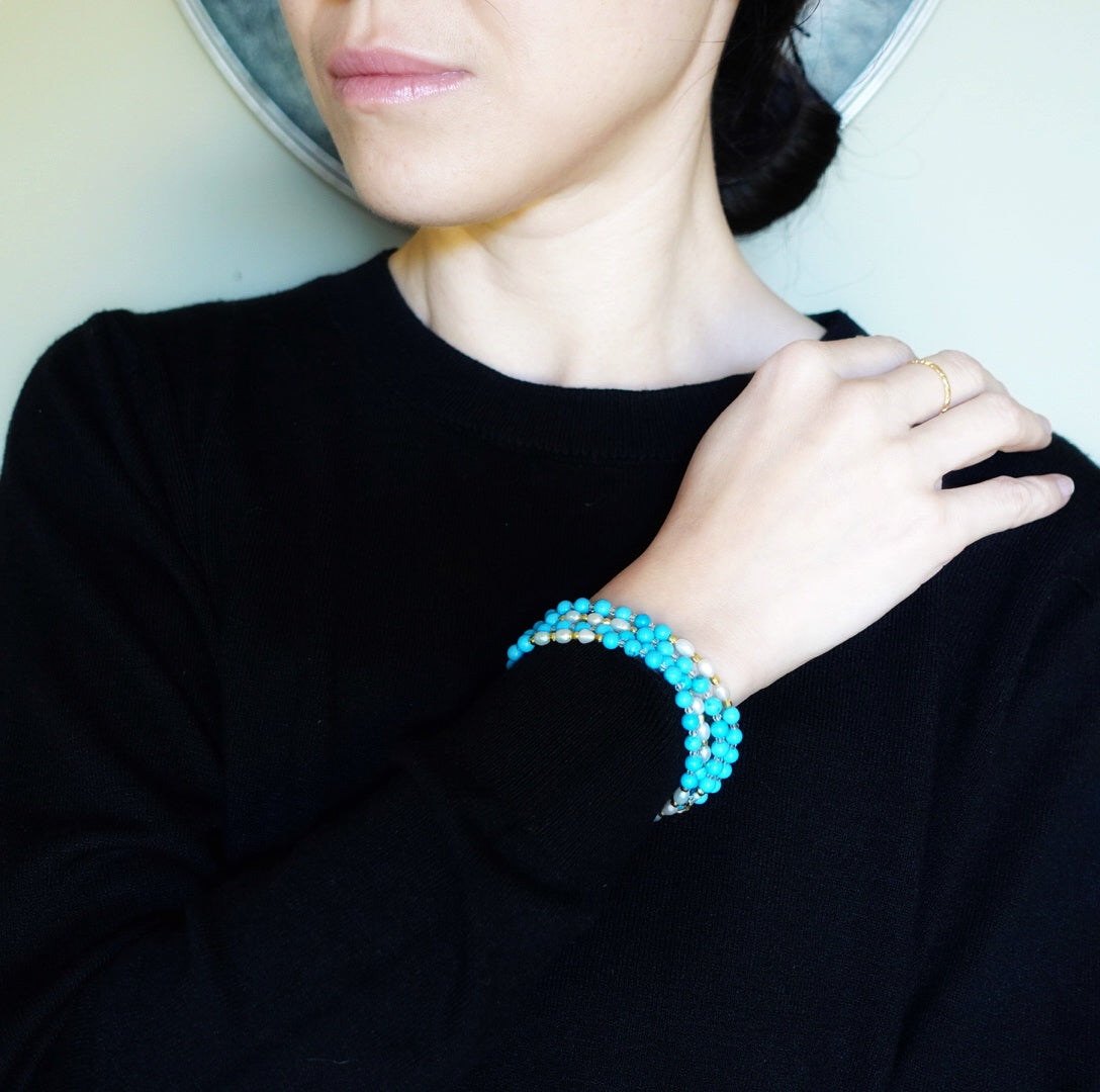 Return to Origin 4mm Turquoise Howlite Necklace Set - Yun Boutique