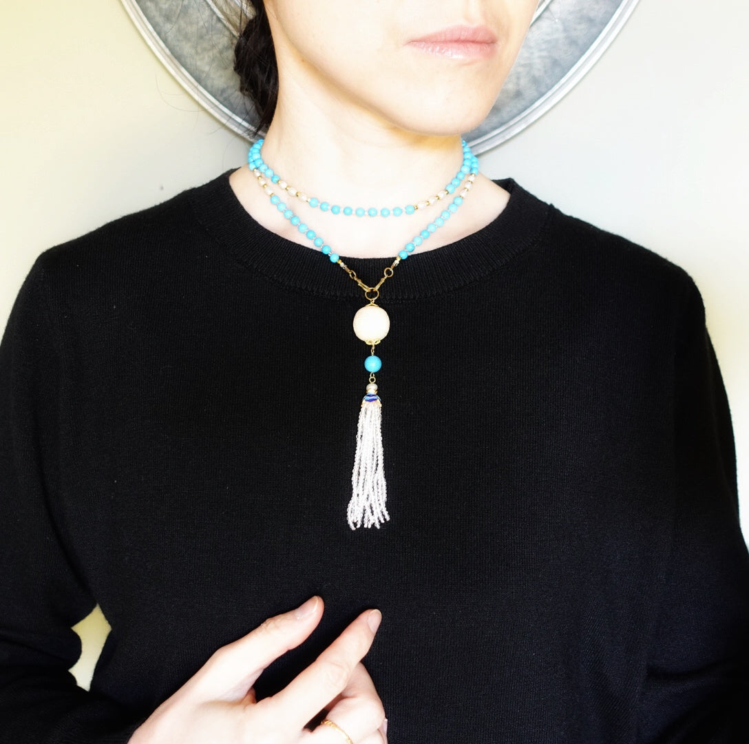 Return to Origin 4mm Turquoise Howlite Necklace Set - Yun Boutique