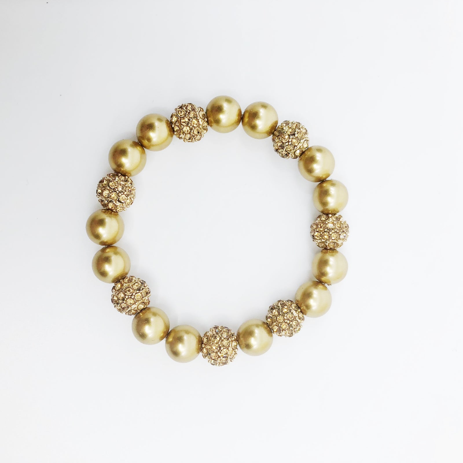 Handmade Gold Faux Pearl Bracelet