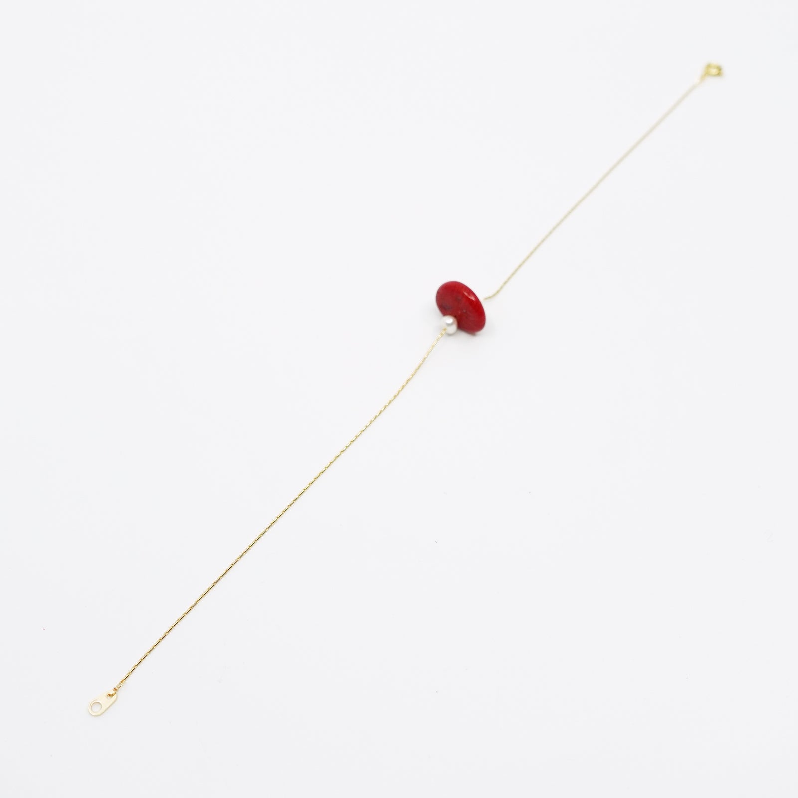 Gold Filled Red Coral Anklet - Yun Boutique