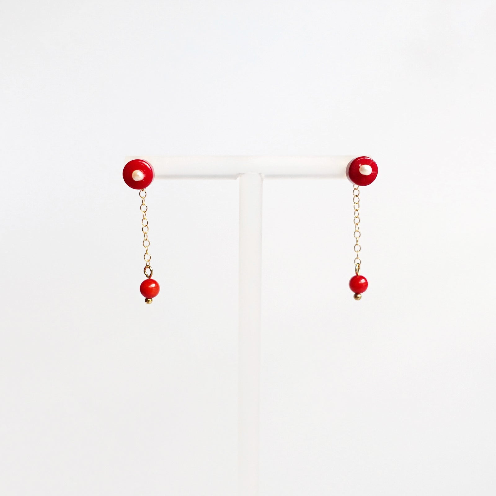 Multi-style Red Coral Studs - Yun Boutique