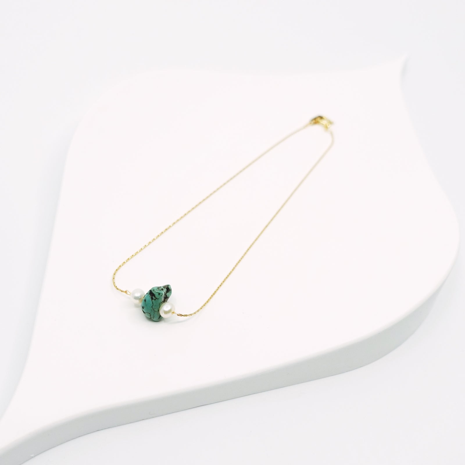 Gold Filled Turquoise Howlite Anklet - Yun Boutique