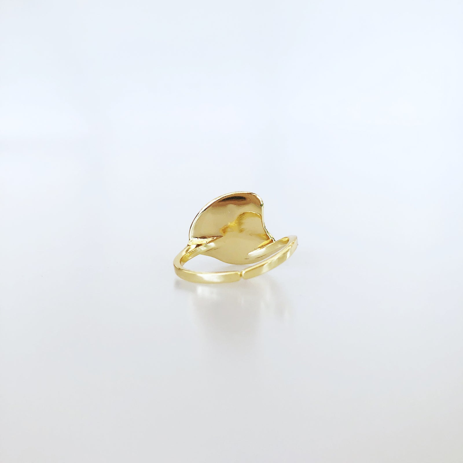 Adjustable White Enamel Pearl Ring. Asian Boutique Jewelry from New York. Gold ring for women, contemporary jewelry, gold ring, sterling silver ring, pearl ring, gold ring for women, artistic ring, adjustable ring, enamel ring, vermeil ring, asian ring, boutique ring, asian jewelry,