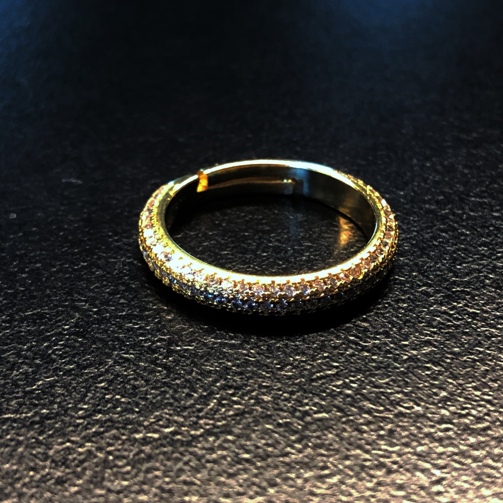 Gold Zircon Stack Ring in Sterling Silver. Asian Boutique Jewelry from New York. Stack ring, stackable ring, gold ring, zircon ring, sterling silver ring, statement ring, gold ring for women, cocktail ring, boutique ring, sterling silver rings for women, gold stacking rings.