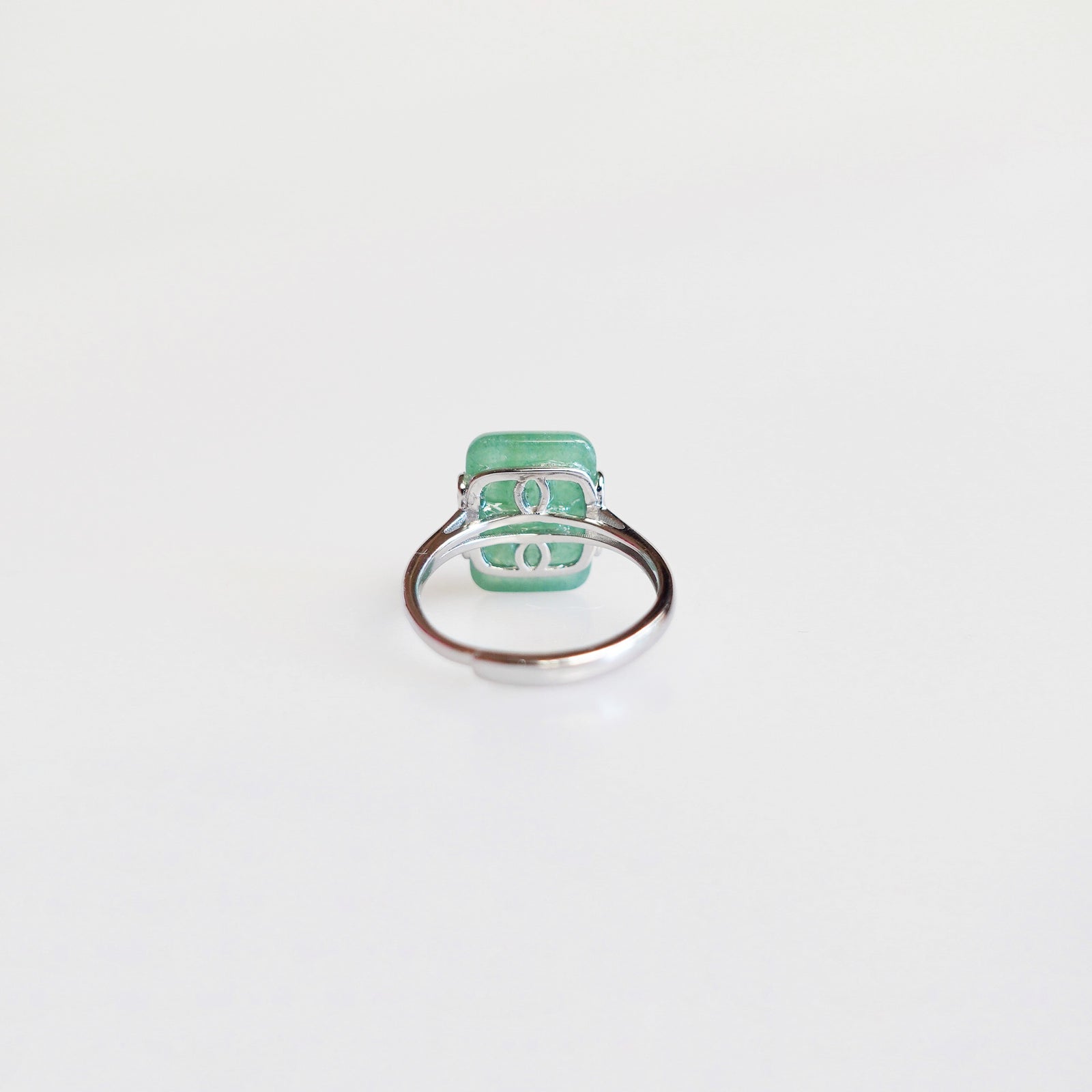 Green Aventurine Ring, Green Gemstone ring, Crystal ring, cocktail ring, sterling silver ring, vintage ring, silver rings for women, rectangle ring, gem rings, handmade ring, real silver rings, 925 ring, boutique ring, Asian ring, Yun Boutique Ring.