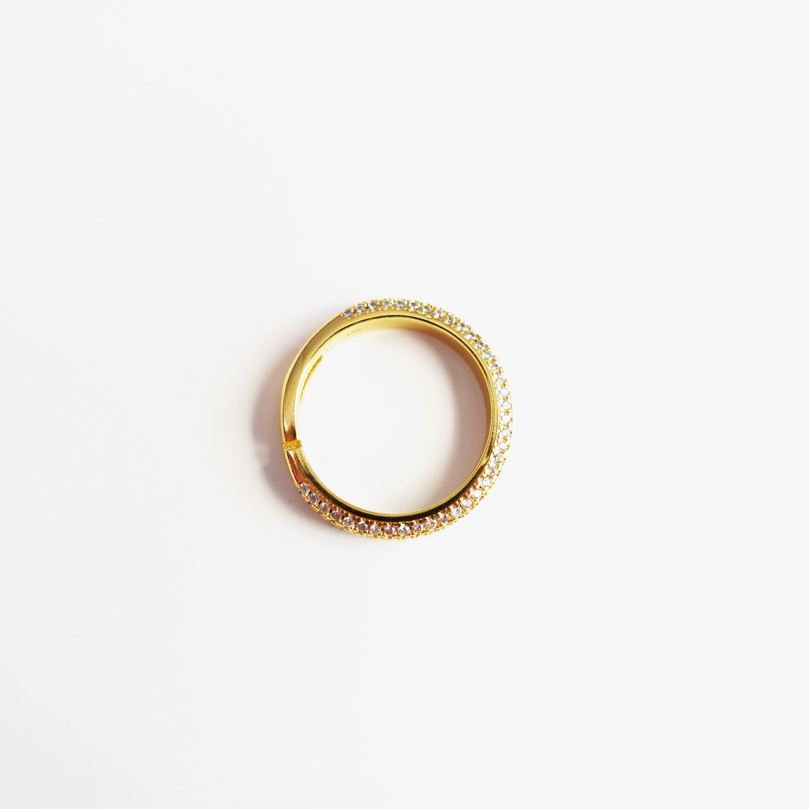 Gold Zircon Stack Ring in Sterling Silver. Asian Boutique Jewelry from New York. Stack ring, stackable ring, gold ring, zircon ring, sterling silver ring, statement ring, gold ring for women, cocktail ring, boutique ring, sterling silver rings for women, gold stacking rings.