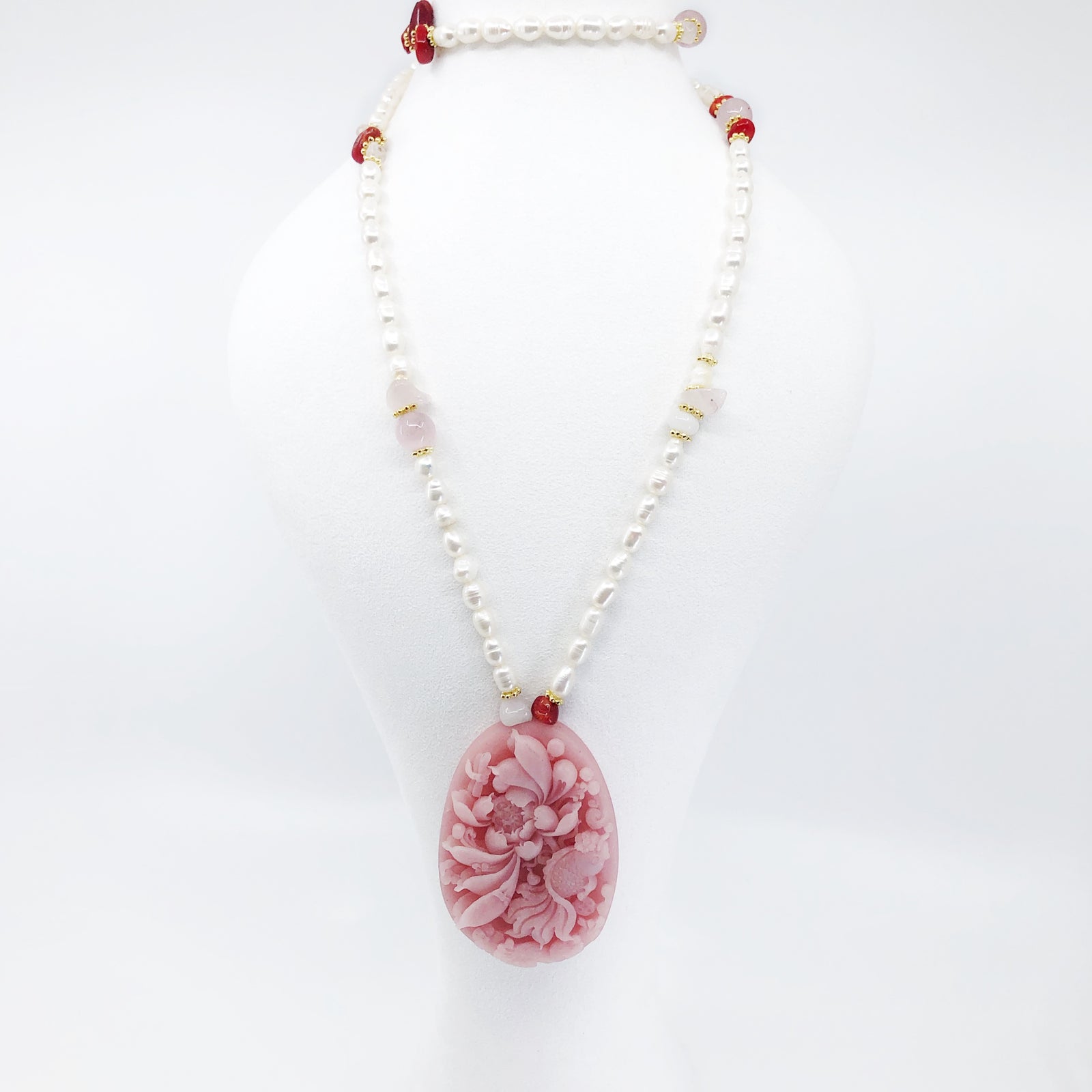 Beaded Long Pearl Pendant Necklace - Yun Boutique