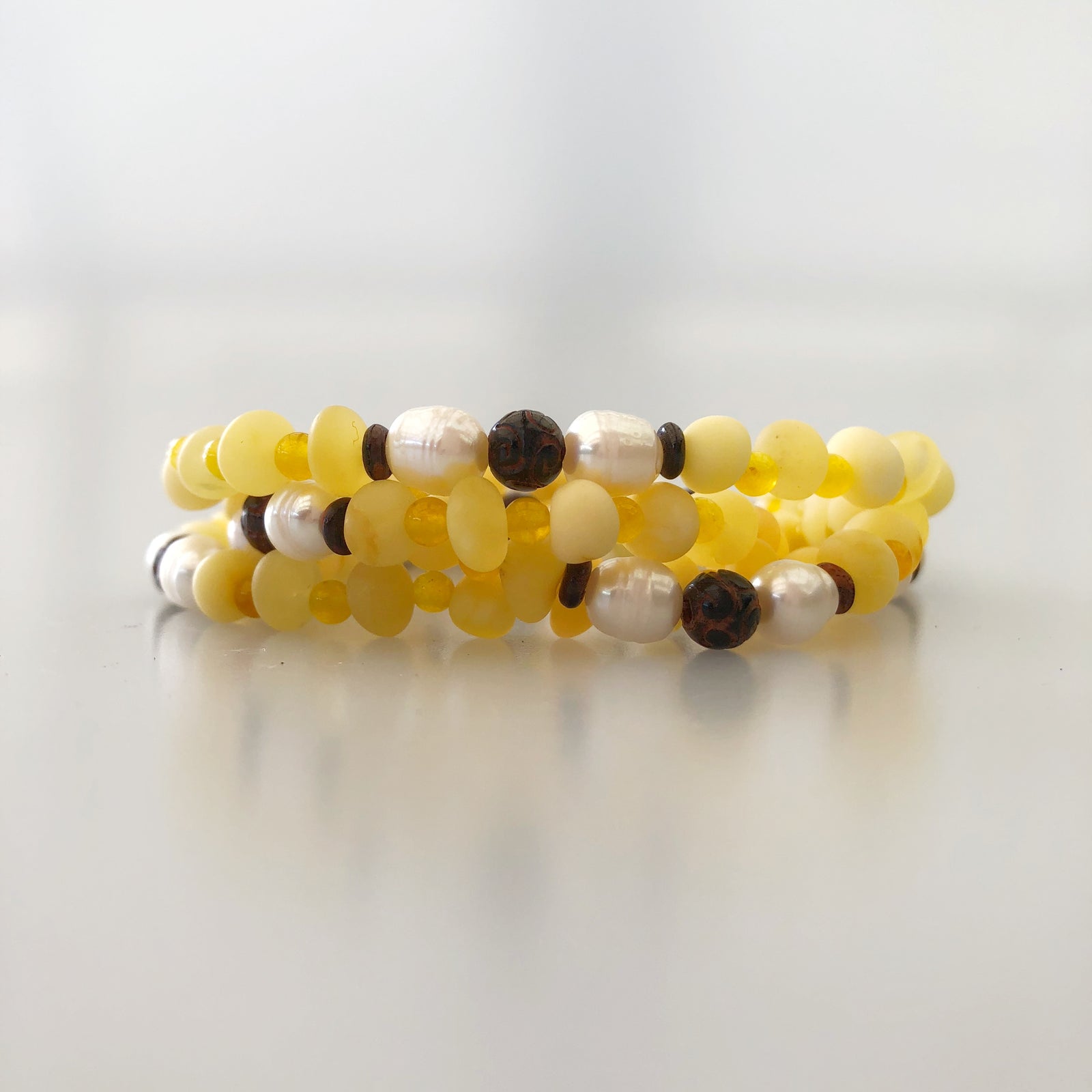 Return to Origin Beaded Amber Necklace