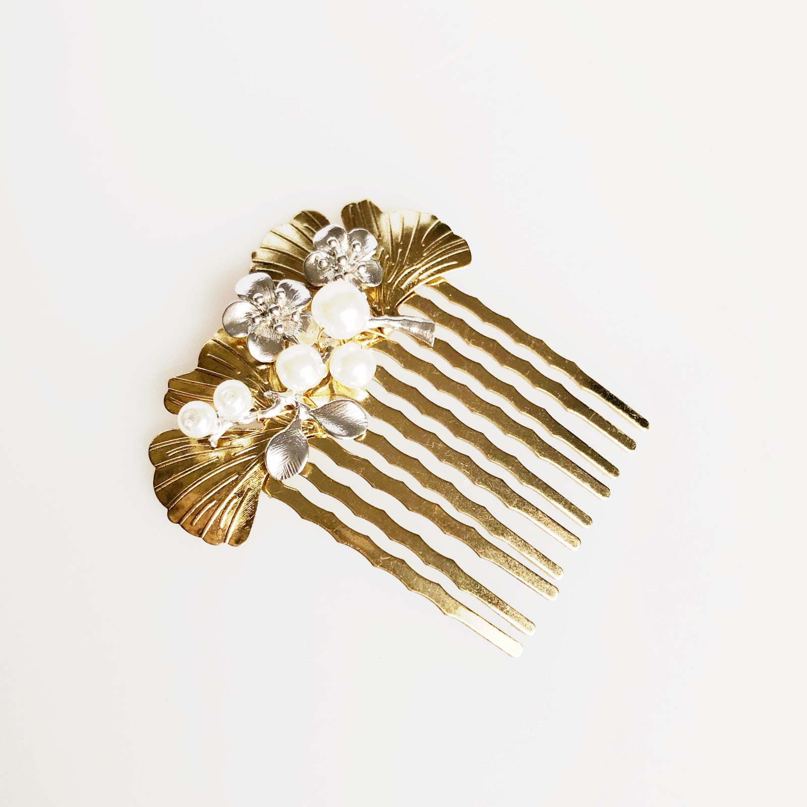 Dual-Tone Ginkgo Hair Comb - Yun Boutique