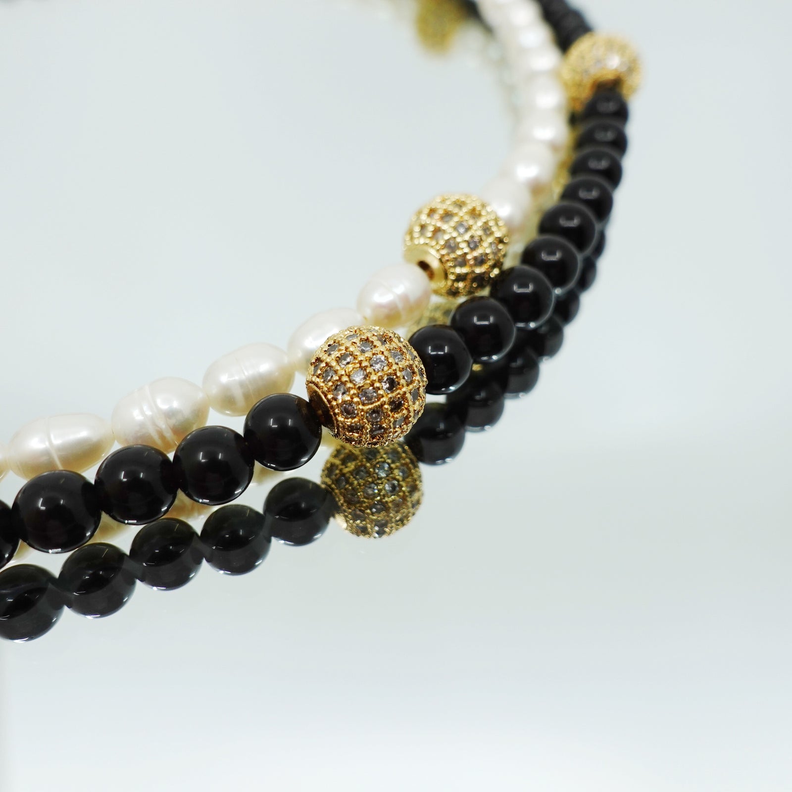 Return to Origin Pearl and Obsidian Opera Necklace - Yun Boutique