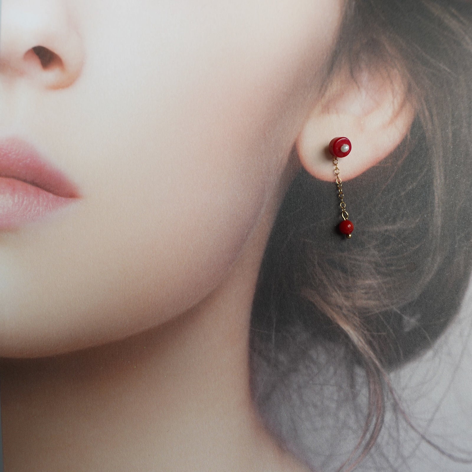Multi-style Red Coral Studs - Yun Boutique