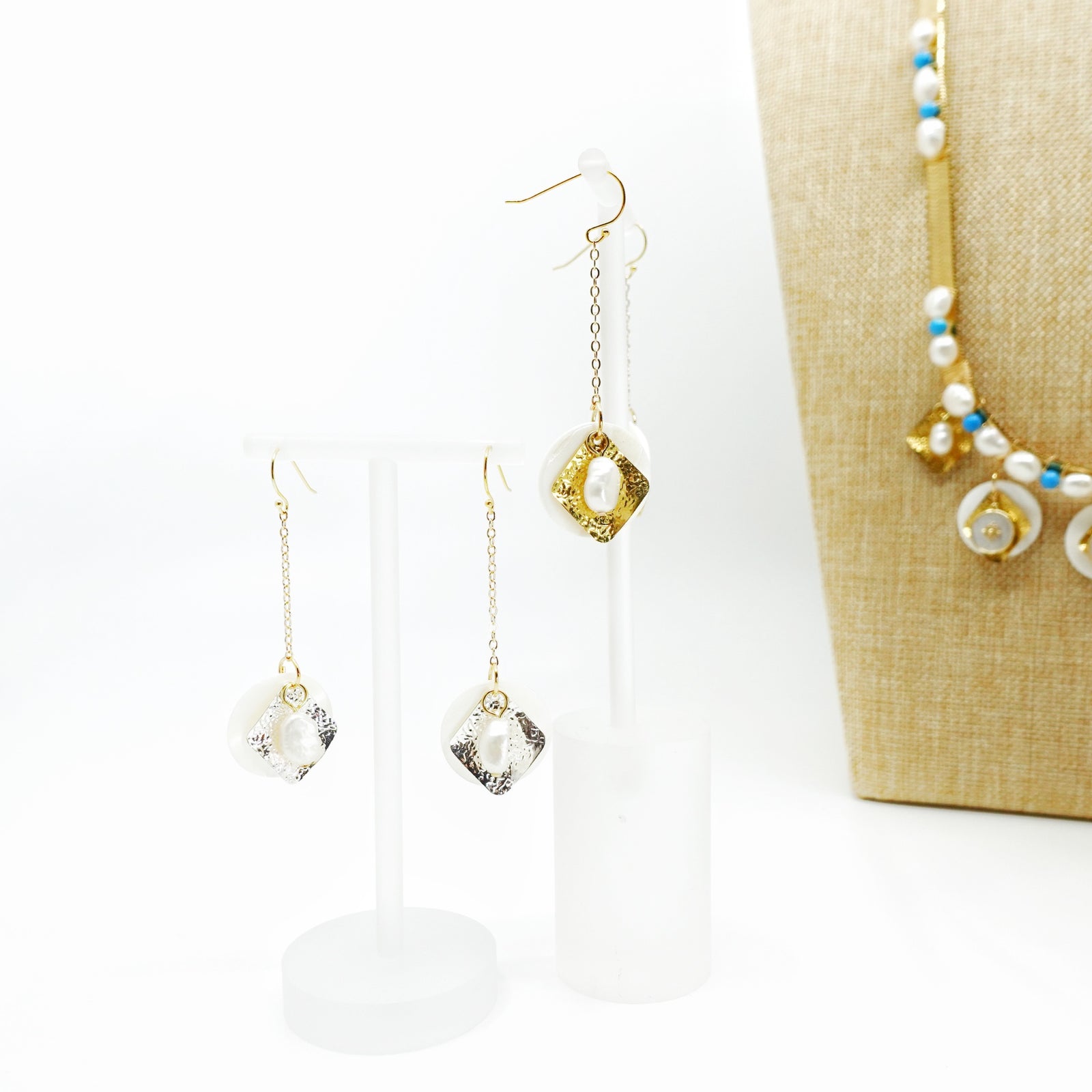 Memory of Ancient Kingdom Dangle Earrings Silver - Yun Boutique