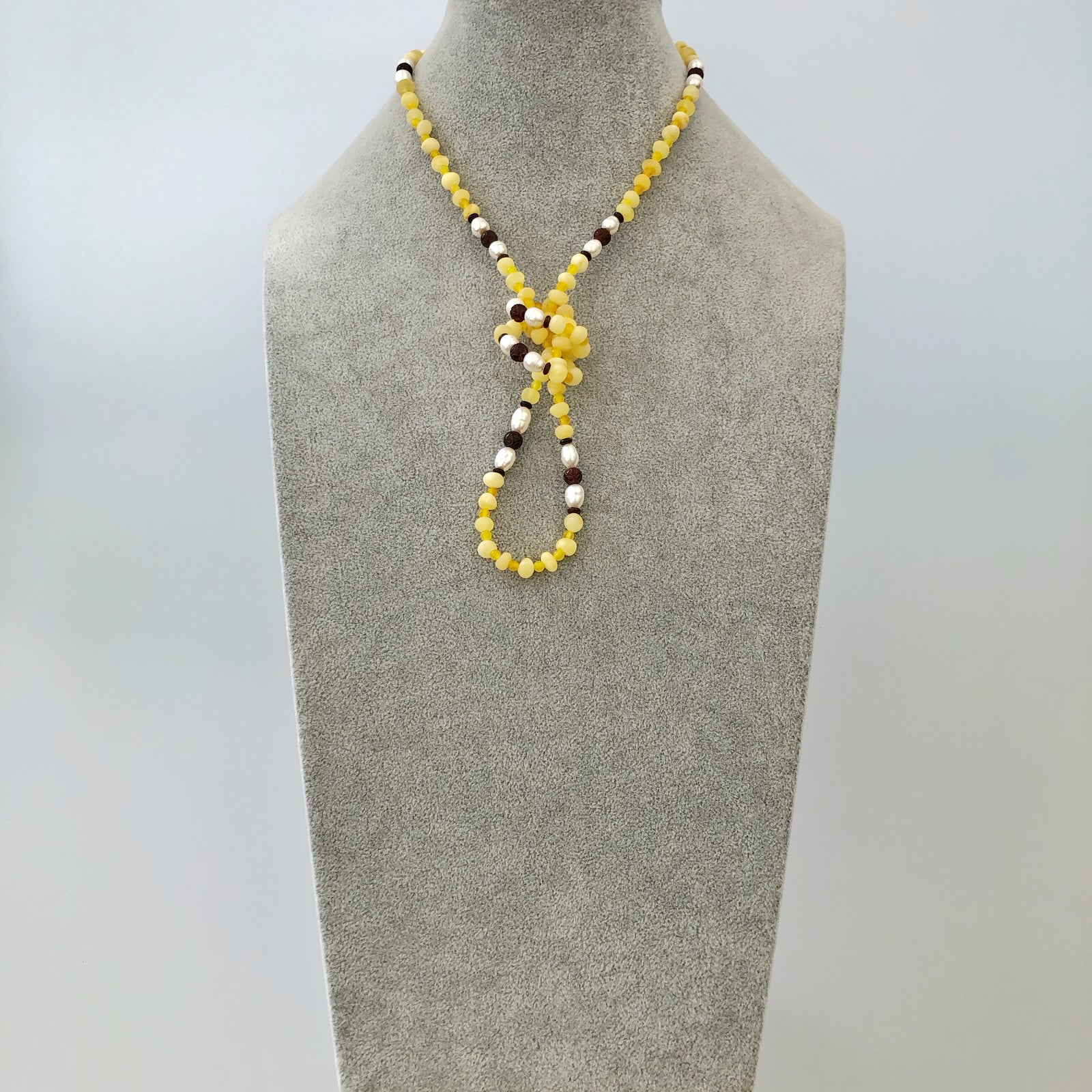 Return to Origin Beaded Amber Necklace