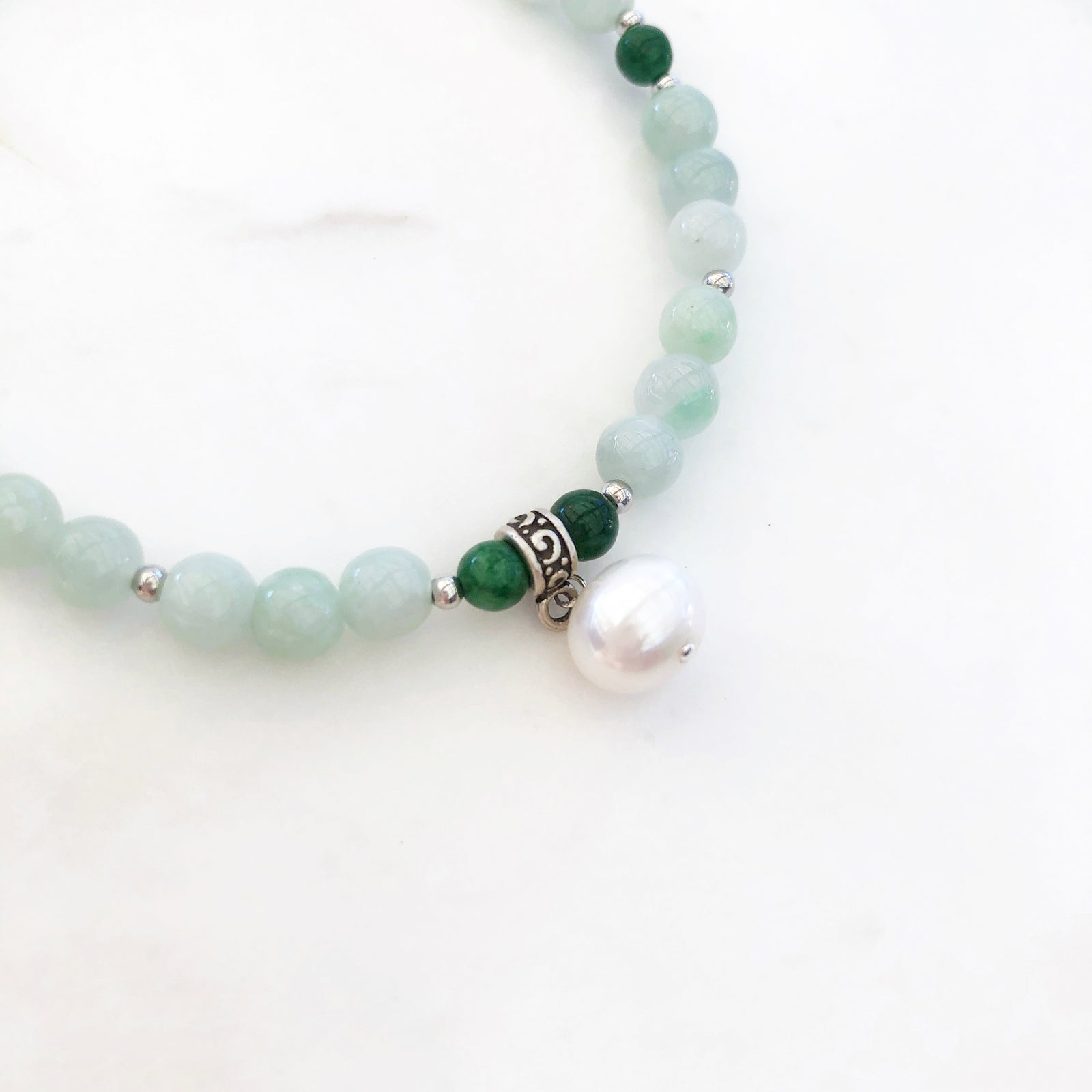 Ten Directional Min Green Jadeite Bracelet
