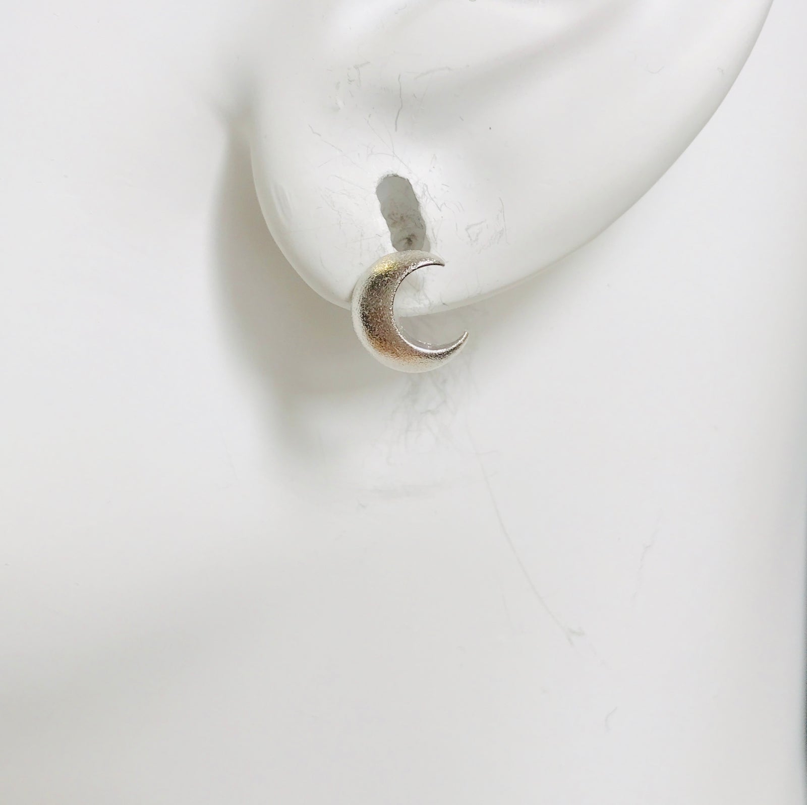 Silver Crescent Studs with Extension