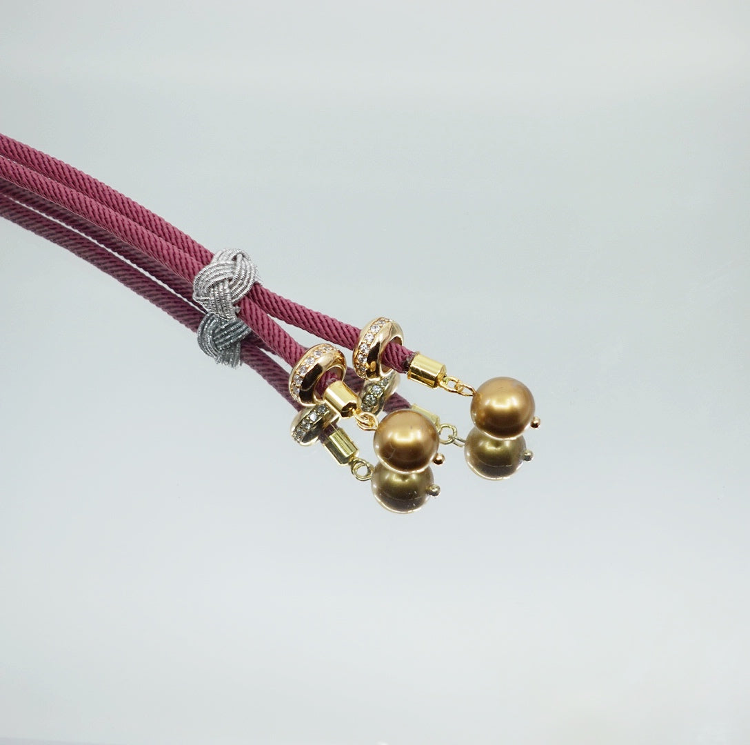 Cord Tassel Necklace with Ivory Nut Auspicious Cloud End