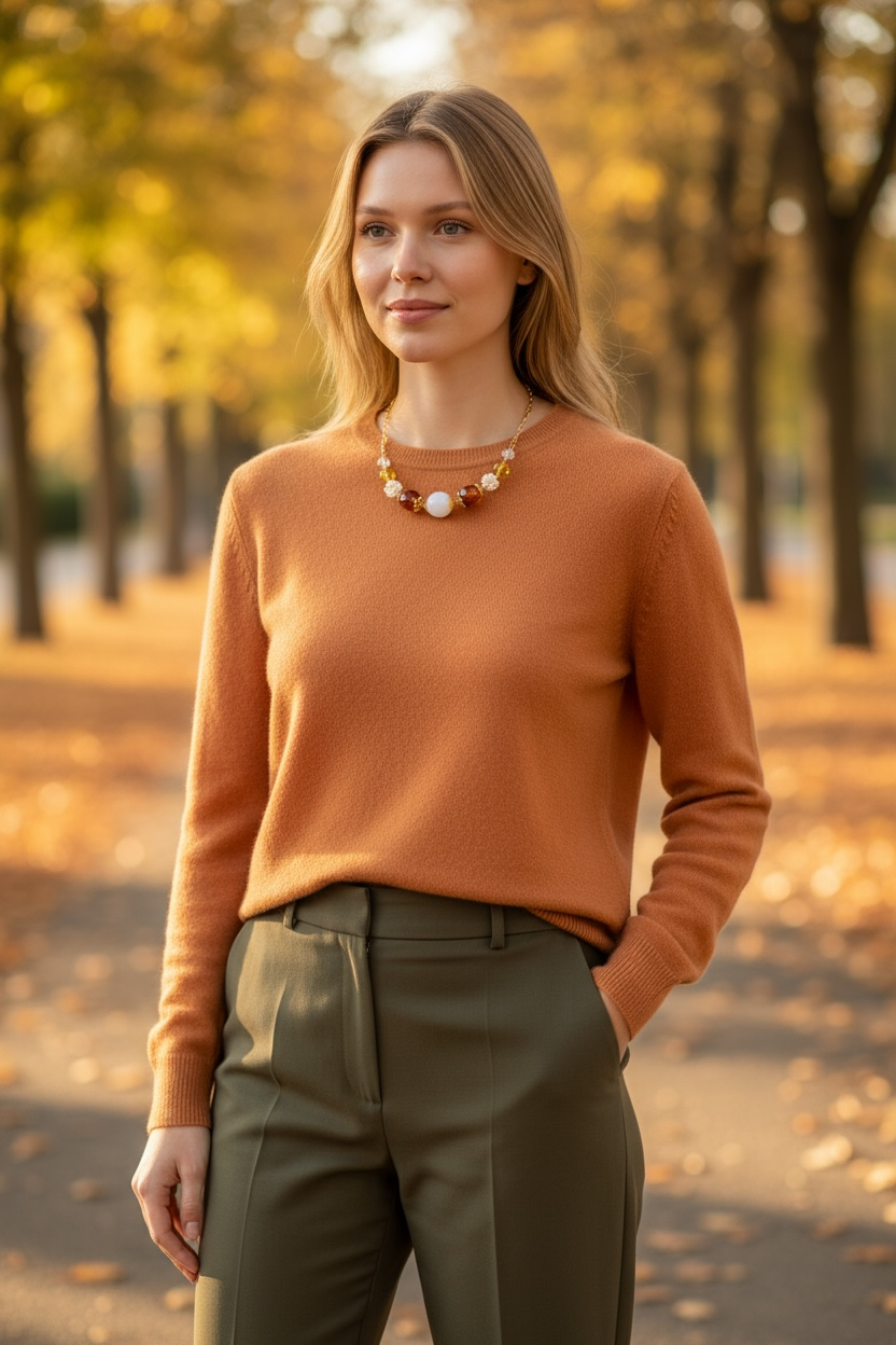 Collar de piedras preciosas de otoño