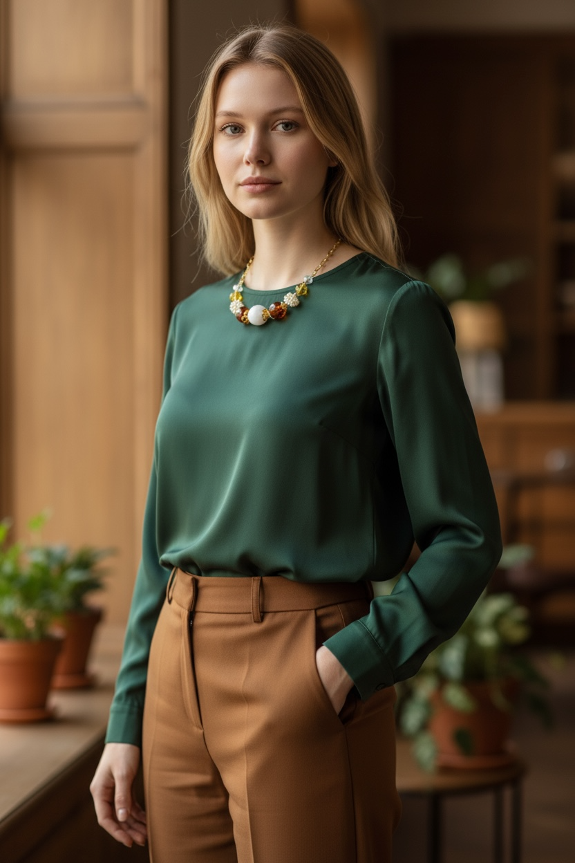 Autumn Gemstone Station Necklace - Yun Boutique