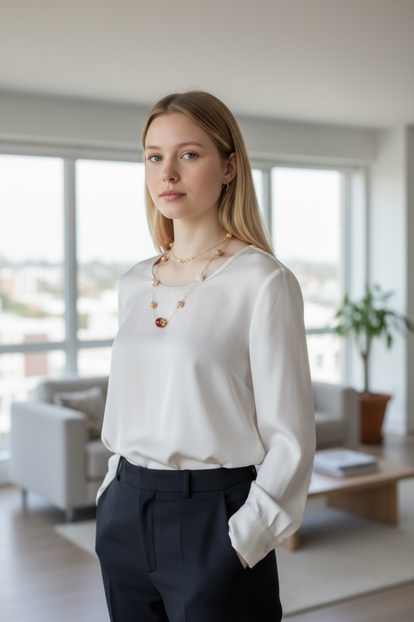 Autumn Carnelian and Agate Long Chain Necklace - Yun Boutique