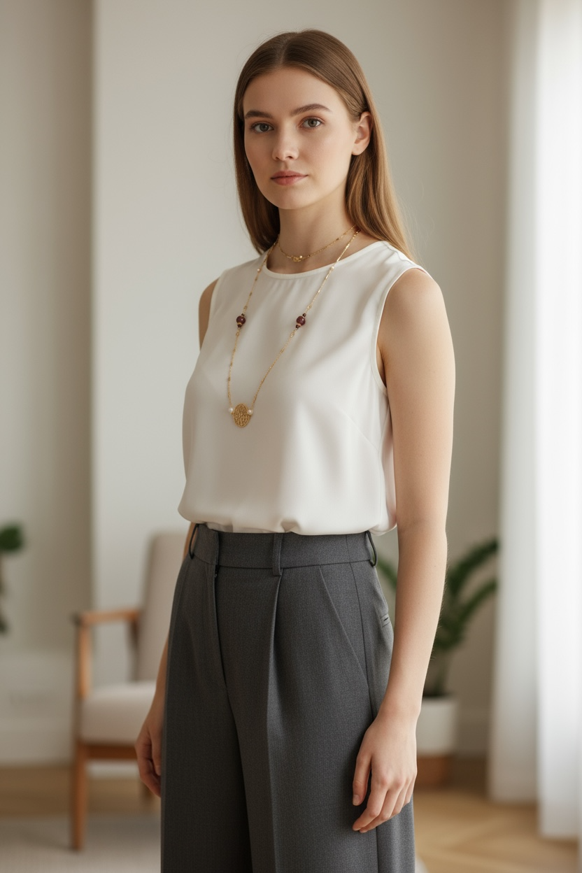 Autumn Ruby and Garnet Long Necklace - Yun Boutique