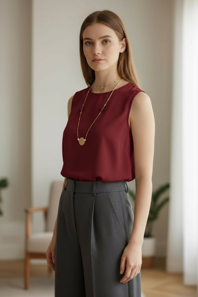 Autumn Ruby and Garnet Long Necklace