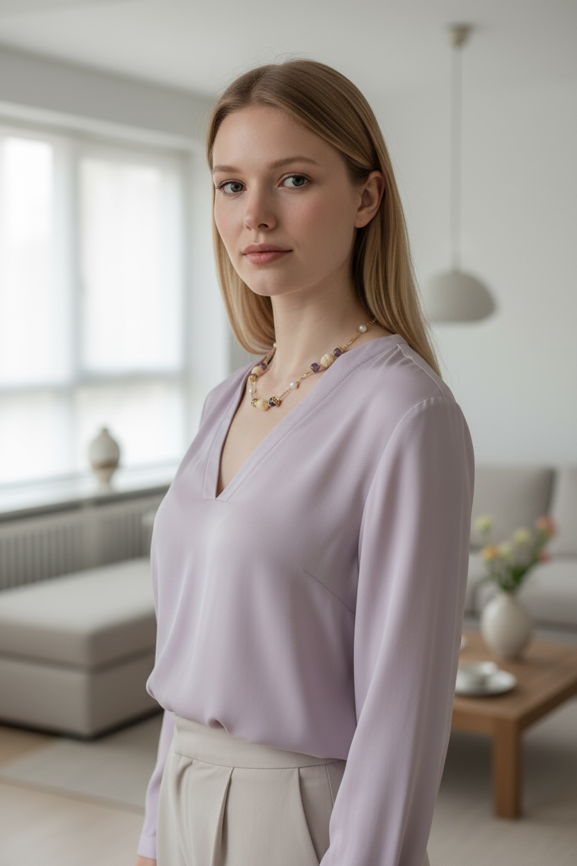 Winter Theme Amethyst Floral Necklace - Yun Boutique